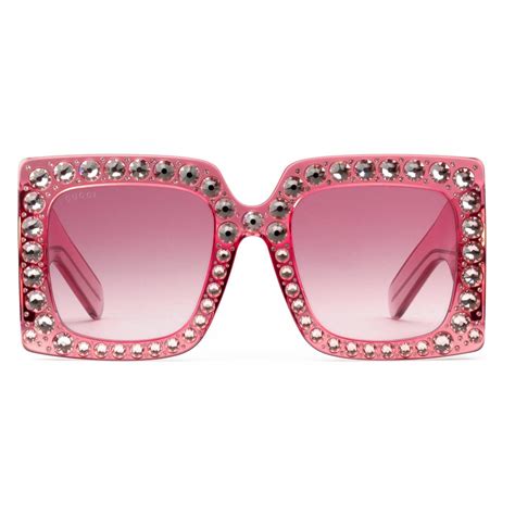 pink square gucci sunglasses|pink oversized gucci sunglasses.